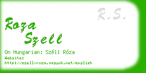 roza szell business card